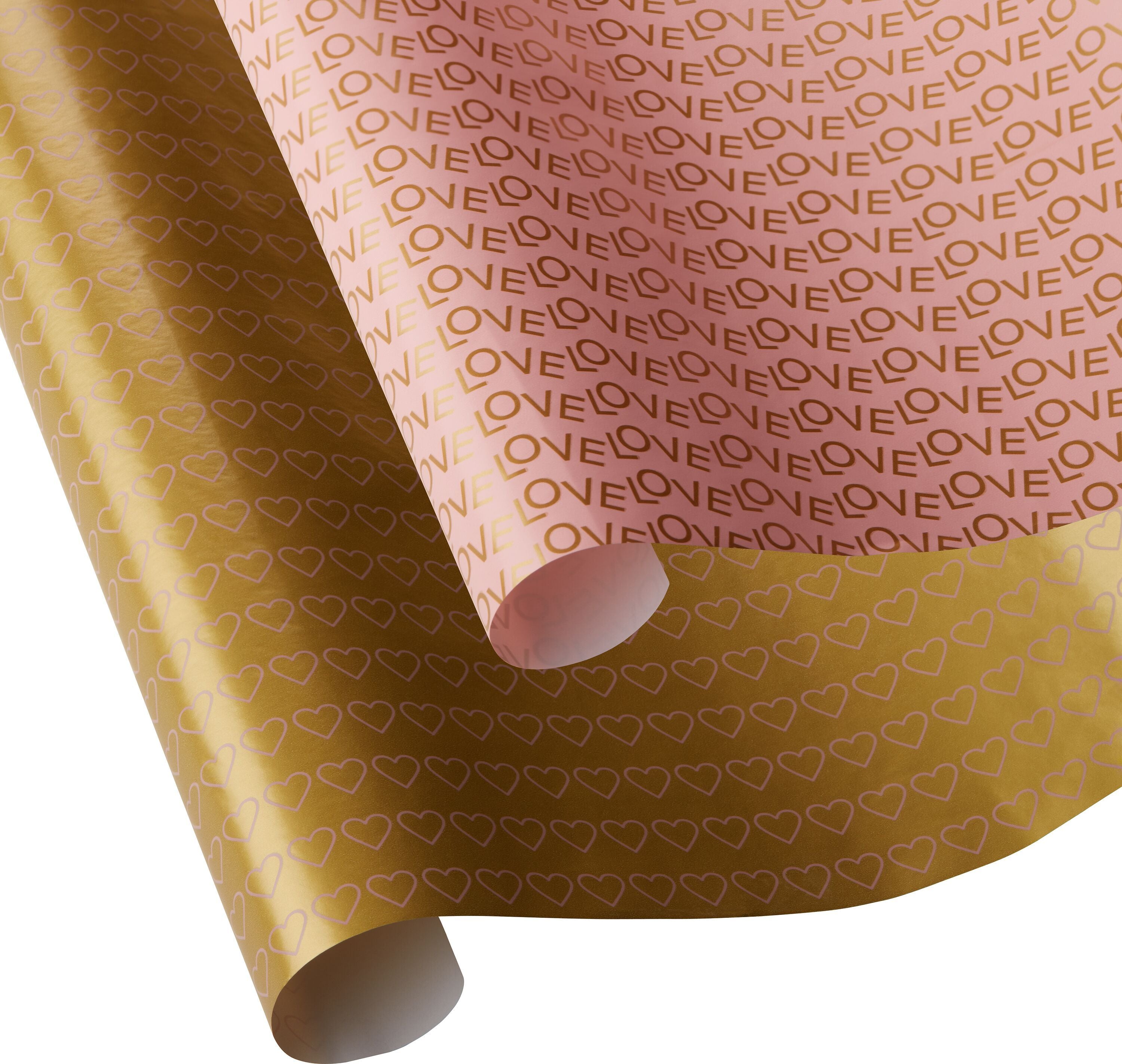 MI CASA ES SU CASA Geschenkpapier gold - Gold, Rosa / B: 70.0 cm