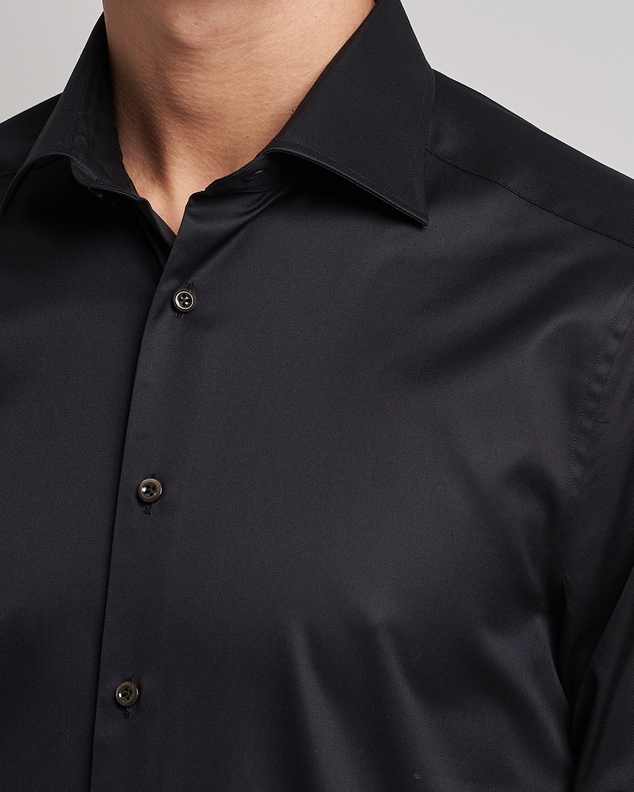 Stenströms Slimline Cut Away Shirt Black
