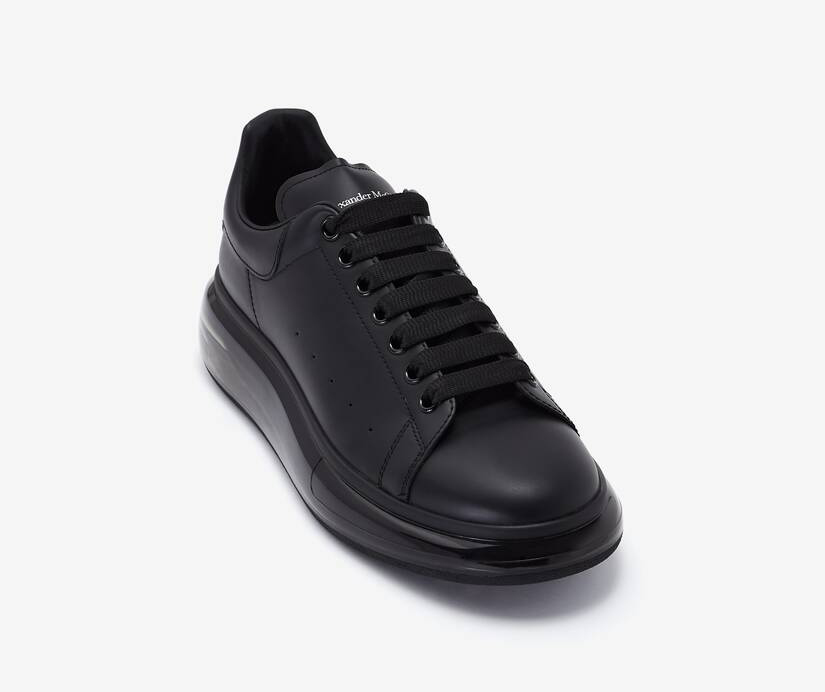Alexander McQueen Men's Oversized Transparent Sole Sneaker in Black