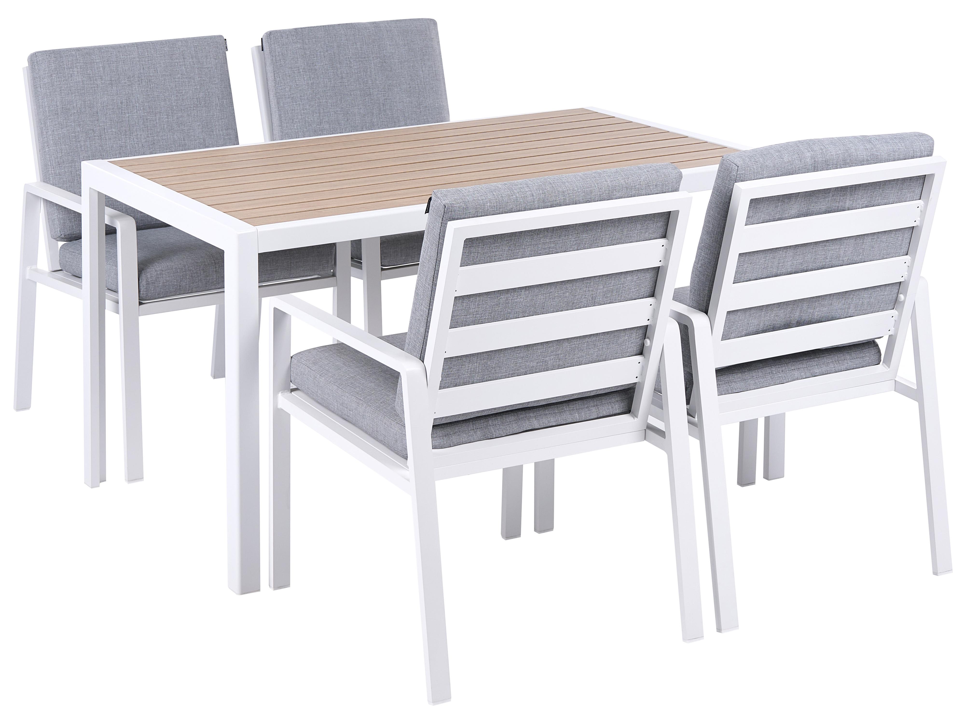 Tuinset 4-zits VISSO Grijs/wit