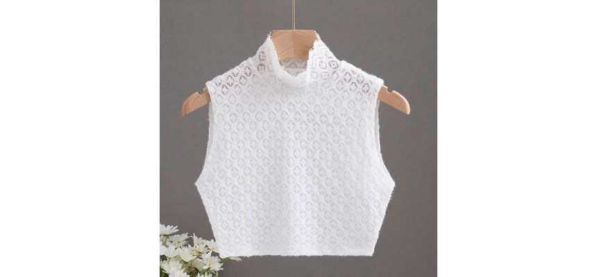 Hazie - Tanktop met kanten kraag en hoge hals