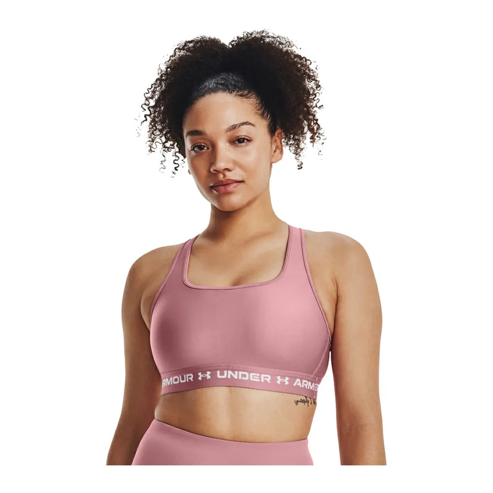 Under Armour UA CROSSBACK MID - Brassière Femme pink elixir/white