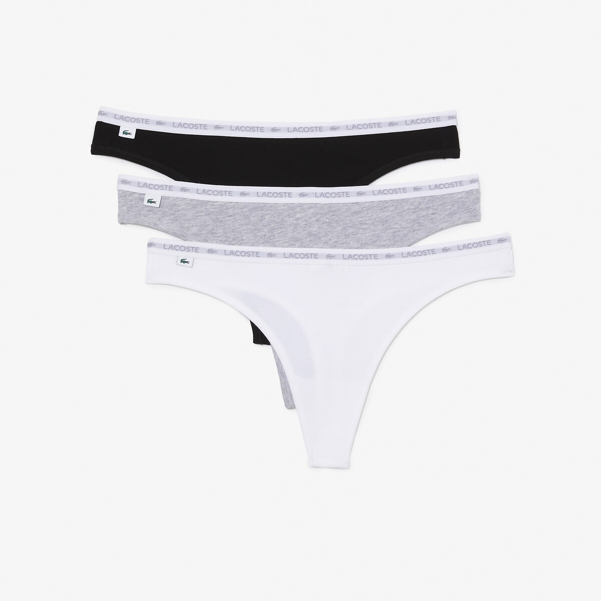 LACOSTE<br>Conjunto de 3 tangas de algodão