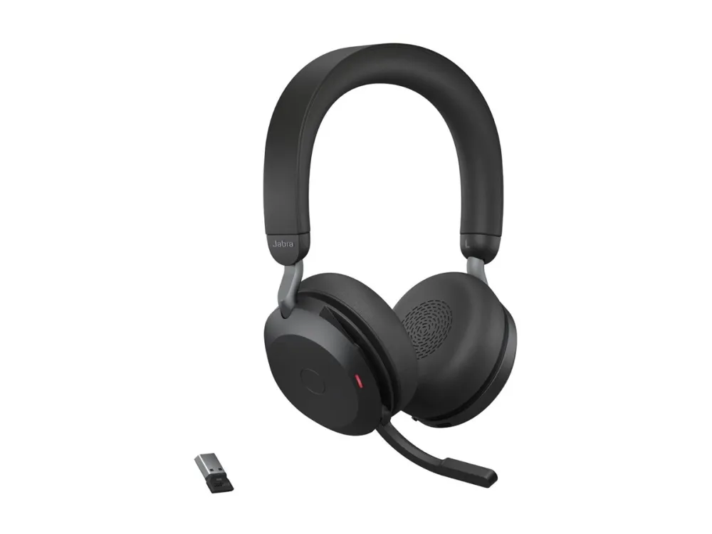 Jabra Evolve2 75 - Headset - på øret - Bluetooth - trådløs - aktiv støjfjerning - USB-A - støjisolerende - sort - Optimeret til UC