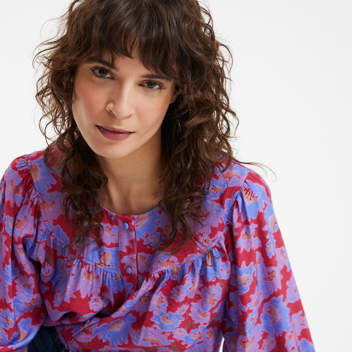 COLEÇÃO LA REDOUTE<br>Blusa oversized em viscose, estampa floral
