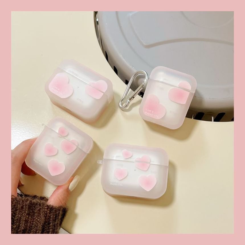 Galeon - Transparante AirPods-hoes met hartjesprint