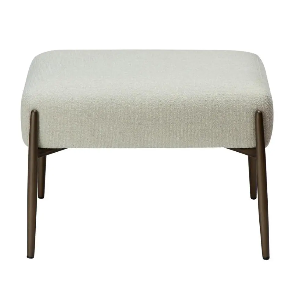 Hioshop Glam Dan-Form poef bouclé wit