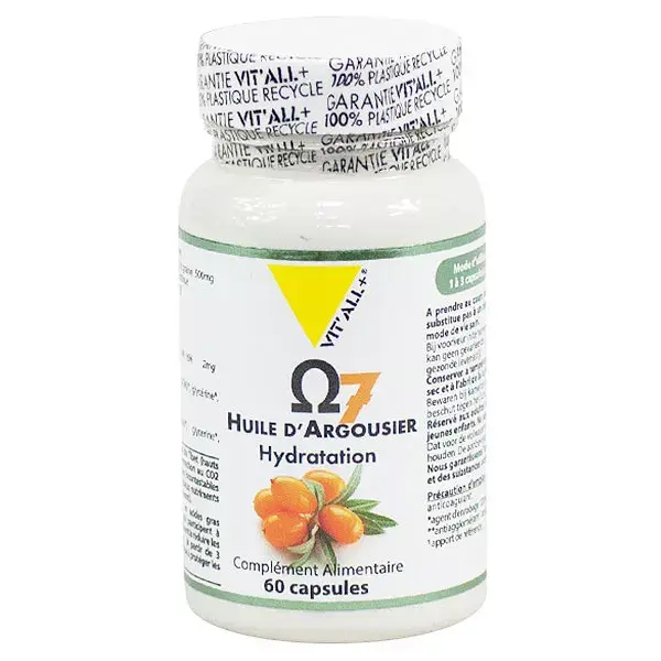 Vit'all+ Óleo de Espinheiro-marinho Ômega 7 500mg Hidratação - 60 cápsulas
