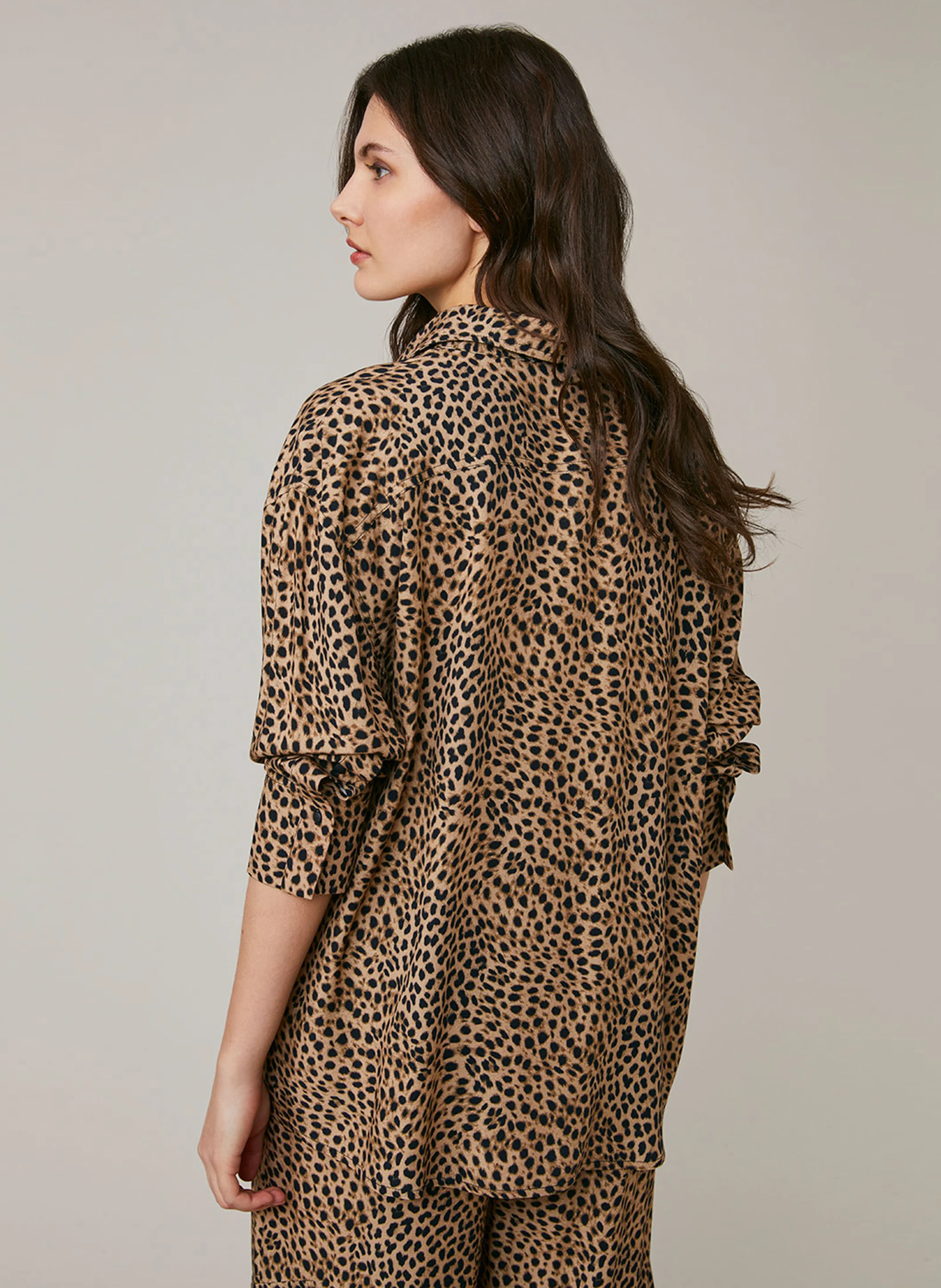 FAULIE - Robe courte droite imprimée | Marron