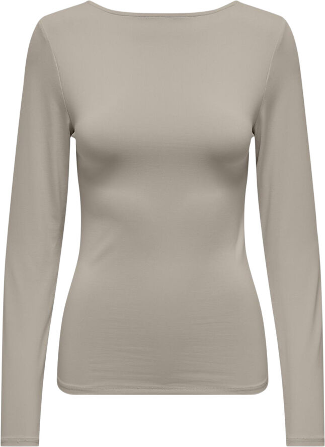ONLY ONLEA L/S 2-WAY DEEP NECK TOP JRS N Pure cashmere