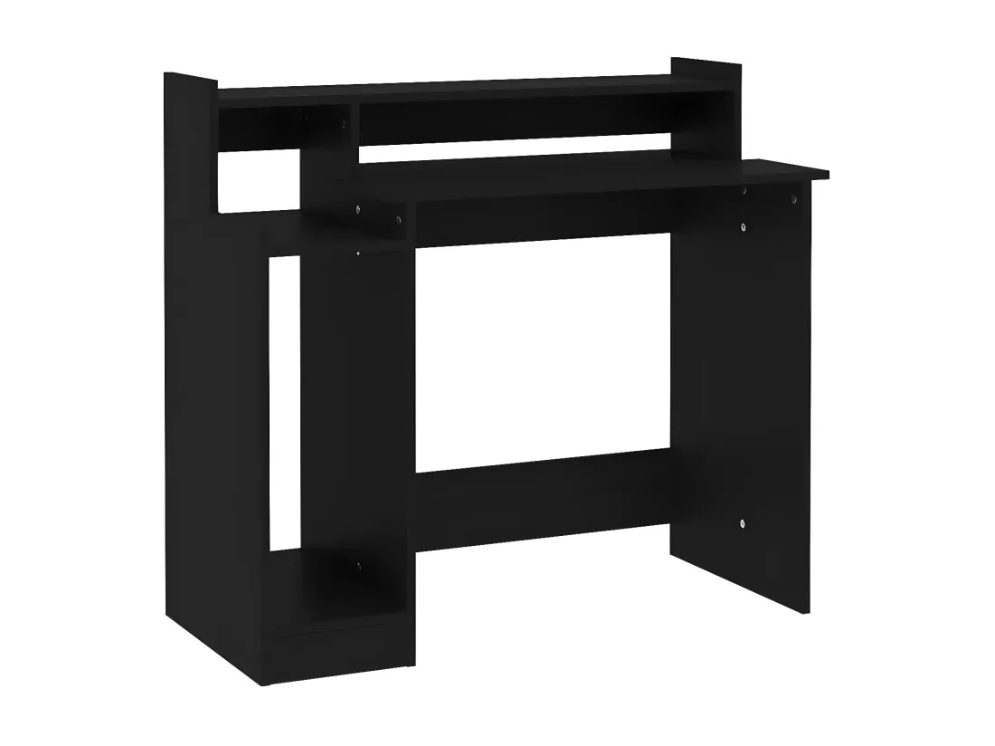 Bureau avec lumières LED noir 97x45x90 cm bois d'ingénierie