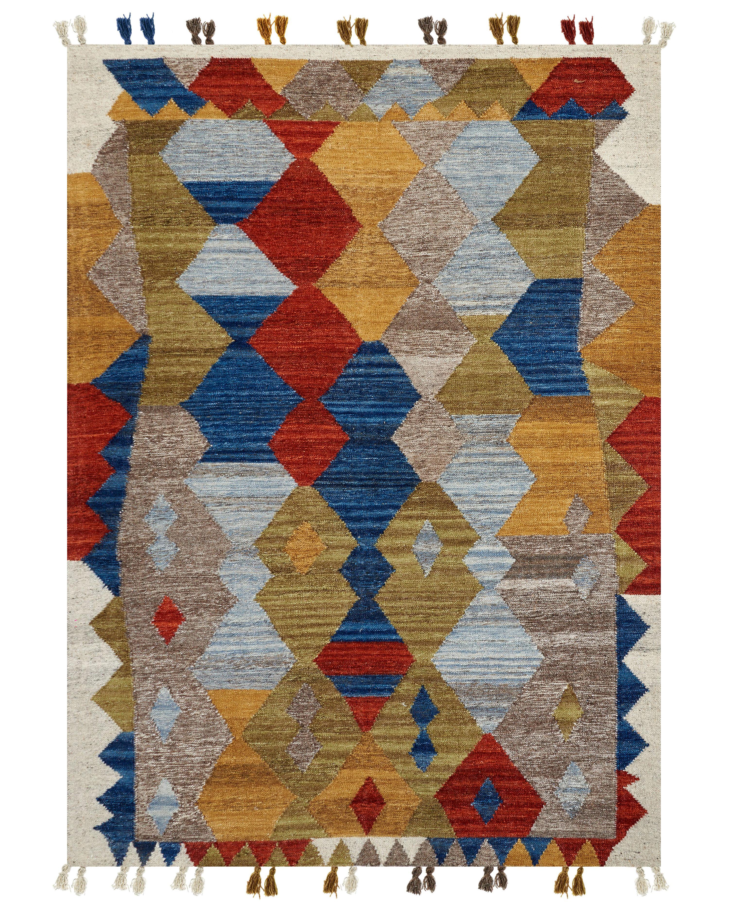 Vloerkleed ARZAKAN Meerkleurig 160 x 230 cm Wol Kelim