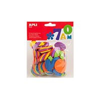 APLI kids - Forme à décorer - 120 mousses - chiffres - bleu, jaune, rouge, vert, orange