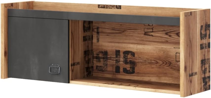 Generisch Jugendzimmer Set Fargo, Mehrfarbig, 90x200cm Bett ohne Matratze, Modern, Montage erforderlich, Rechteckig, Wandmontage, 5-teilig mit Schreibtisch, Eckschrank und Nachtschrank
