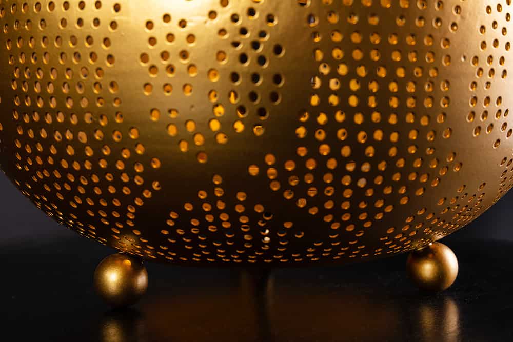 Handgefertigte Stehlampe ORIENT LIVING 50cm gold Eisen Tropfenform