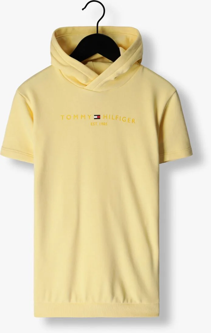 TOMMY HILFIGER gele tommy hilfiger mini jurk essential hoodie dress s/s