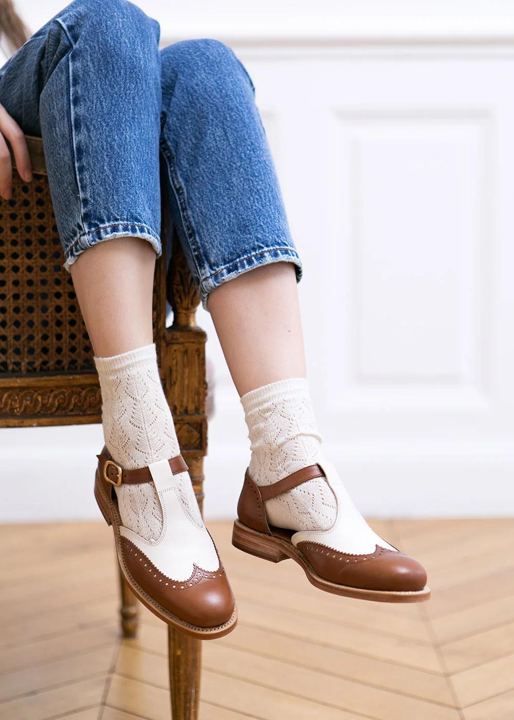SANDALES JELLY BI COLOR MARRON ET BLANC