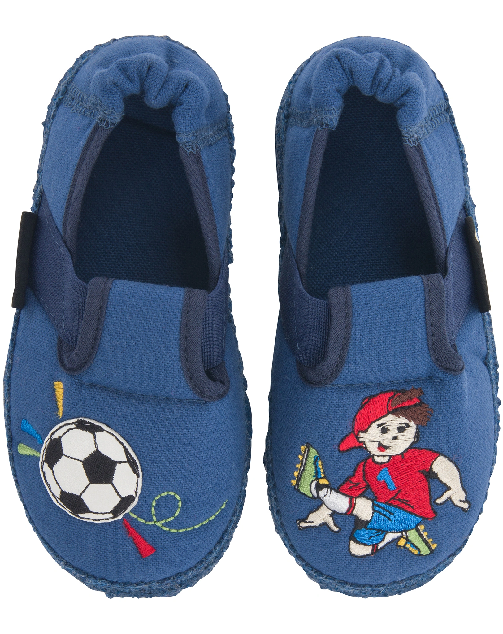 Schlupfhausschuhe FUSSBALLER in blau