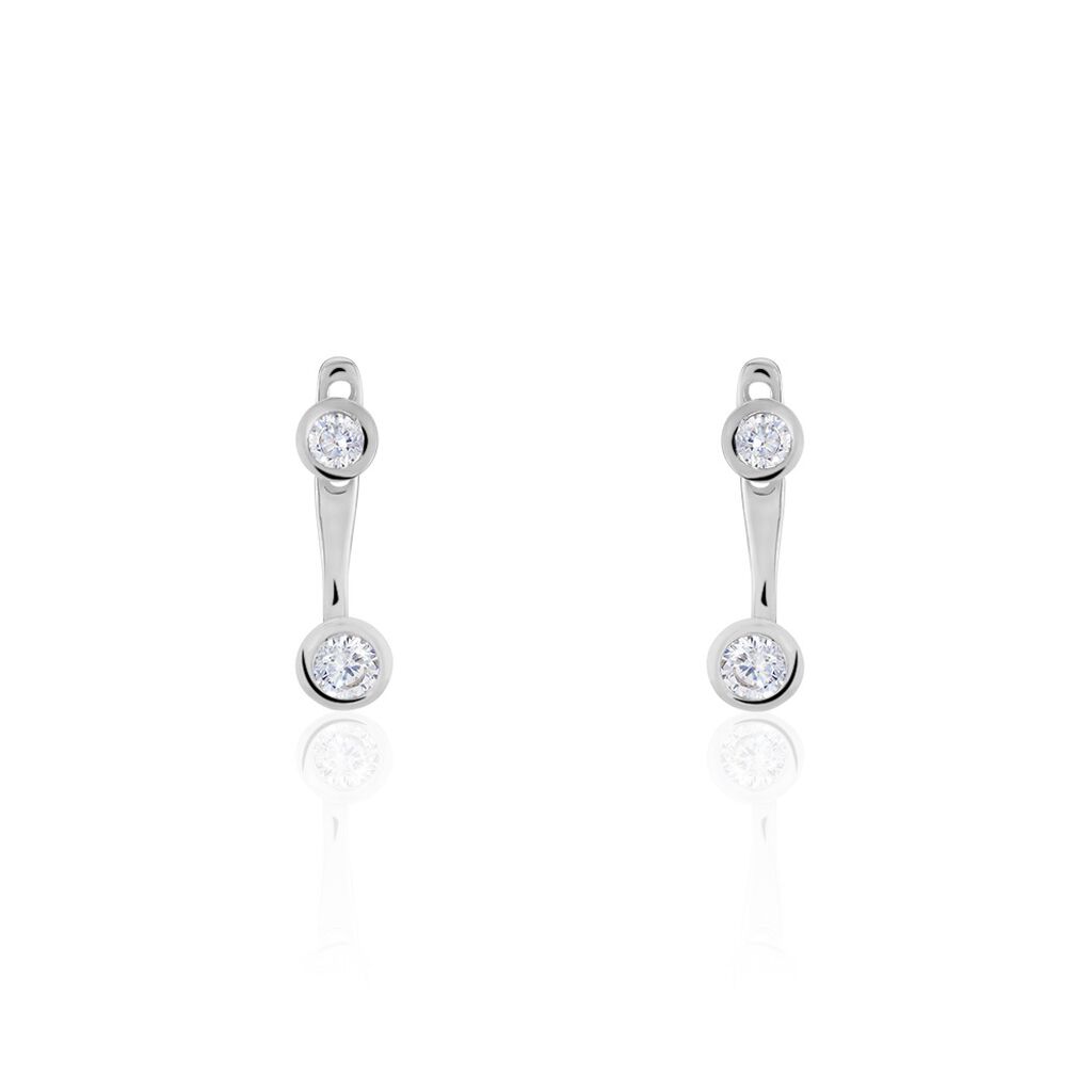 Bijoux D'oreilles Abha Argent Blanc Oxyde De Zirconium