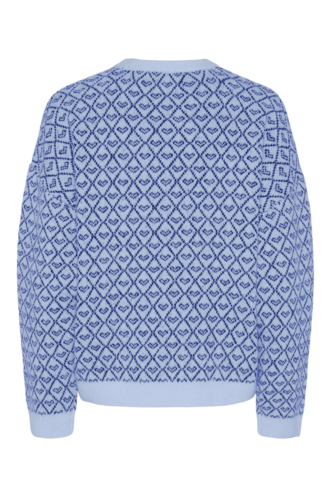 Pieces Pcnavi Ls O-Neck Knit Mm 4738800 cashmere blue surf the web hearts