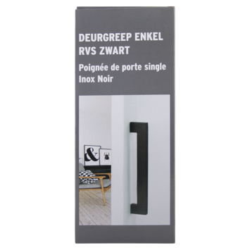 Karwei deurgreep enkel Eddy zwart RVS