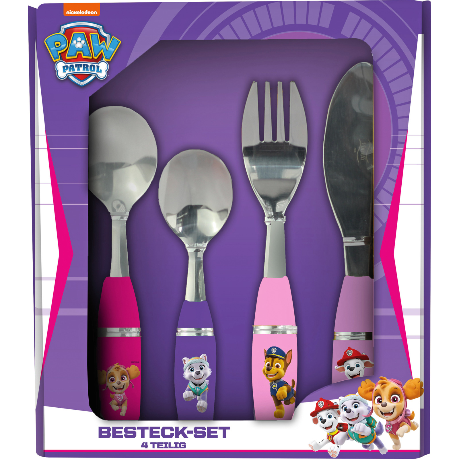 Besteckset 4-teilig Paw Patrol Girl