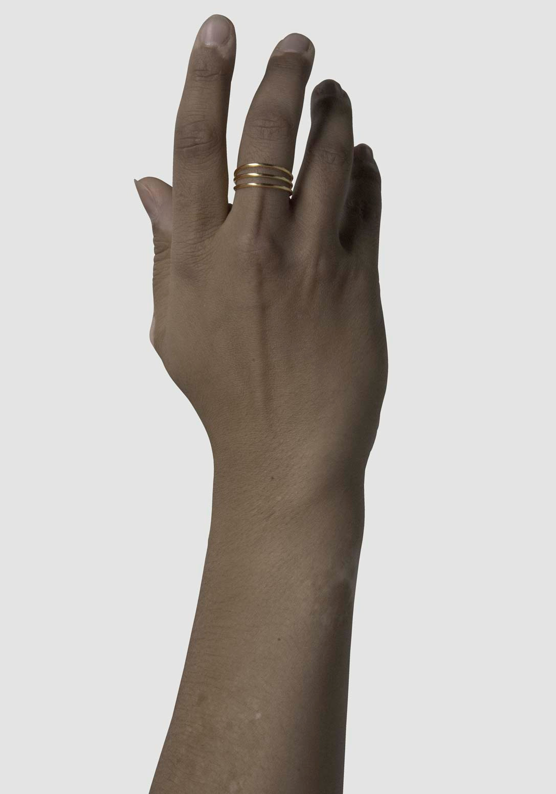 lessolides Fingerring Simple Ring Triple Gold