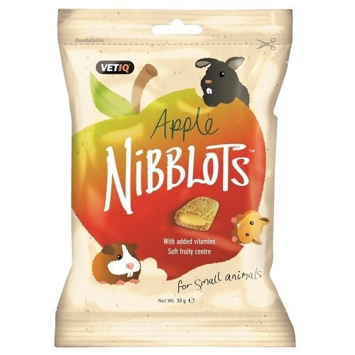 Petiscos Nibblots para Pequenos Animais, Sabor Natural de Maçã