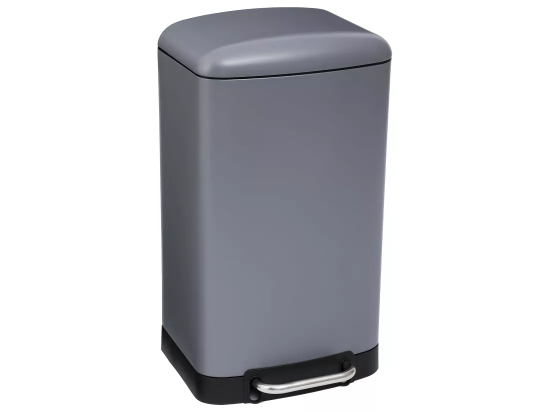 Poubelle 30 Litres en Métal Anthracite ouverture à pédale