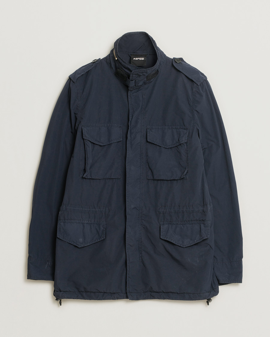 Aspesi Giubotto Garment Dyed Field Jacket Navy S