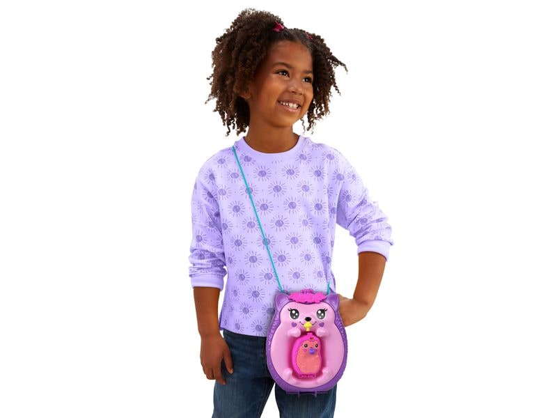 Polly Pocket Spielset Igel-Mama & Baby Schatulle Handtaschen-Spielset mit 2 Puppen & 16 Accessoires inklusive Haustieren
