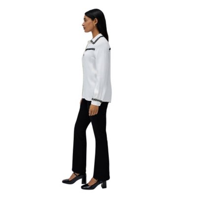 Chemise à manches longues femme Shirt With Ribbon Tweed-Effect Deta SALSA