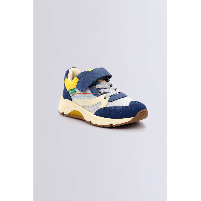 Runrun Bleu jaune BASKETS BASSES Textile Garçon