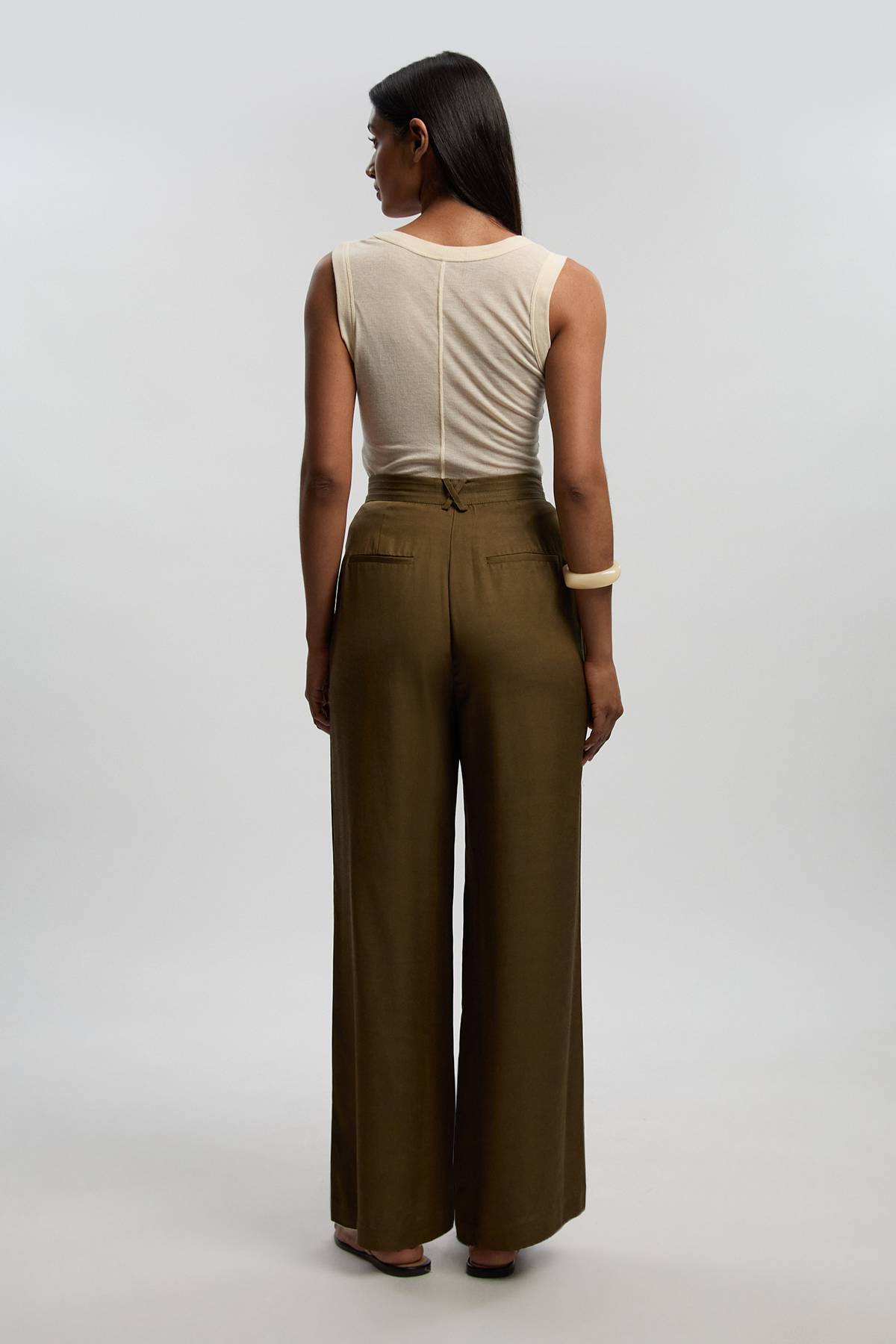 KarenMillen Pantalon Droit En Lin Viscose Tissé Premium