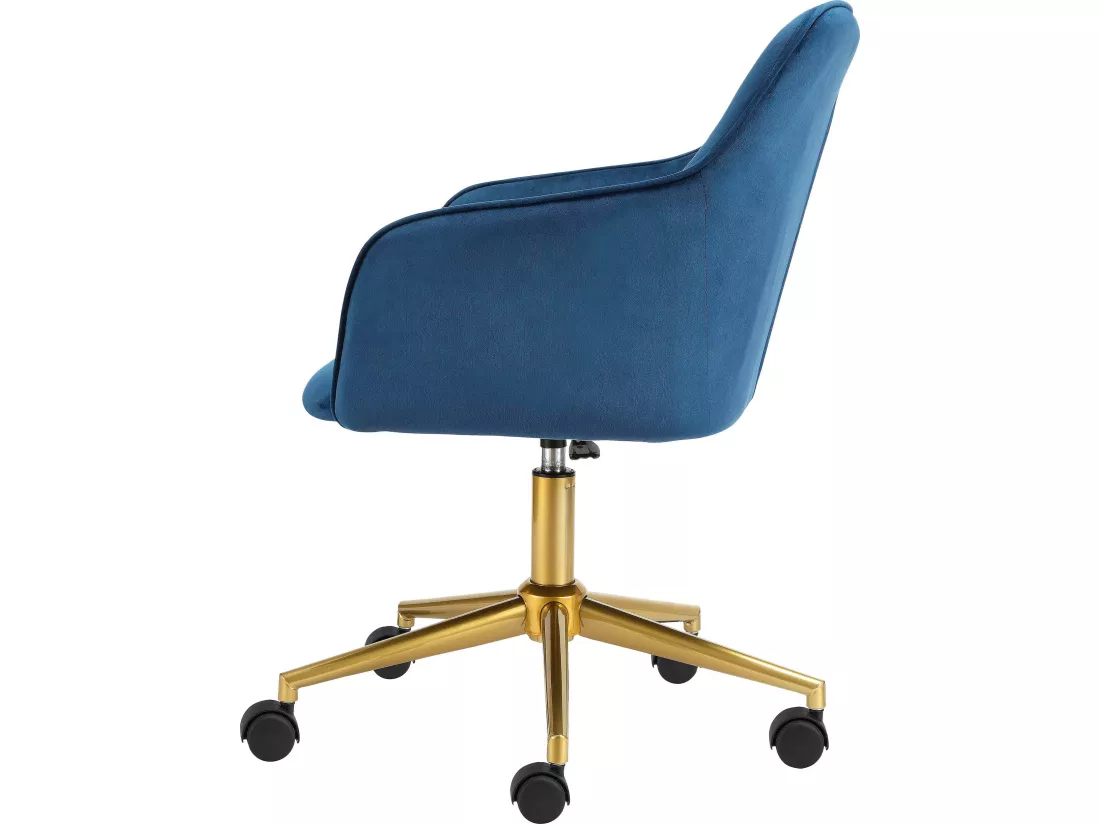Chaise de bureau bleu / or