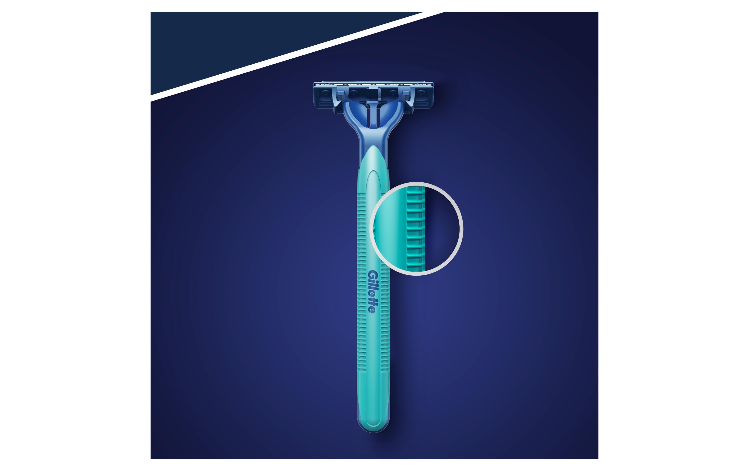 Einwegrasierer Blue II Plus Slalom 10 StückRasierer mit Feuchtigkeitsstreifen für eine angenehme Rasur