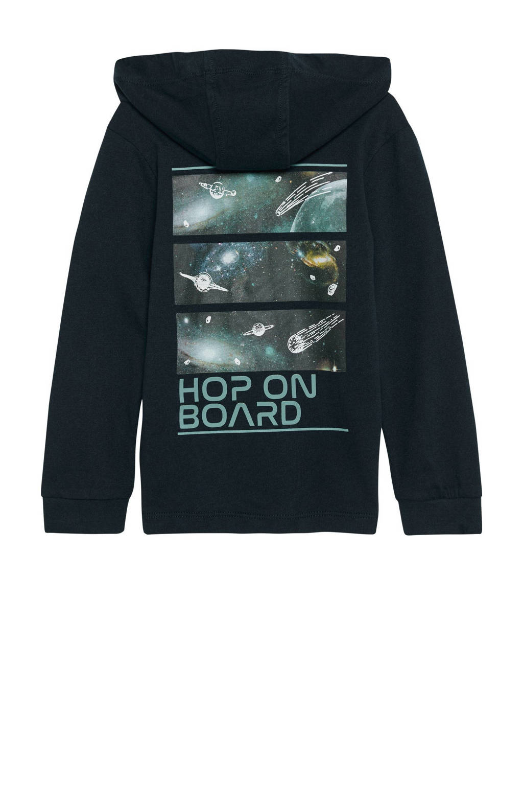 s.Oliver sweater met backprint donkerblauw