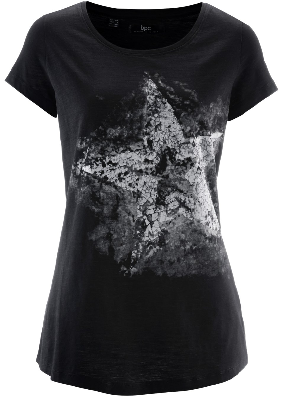 T-shirt coton fil flammé à manches courtes