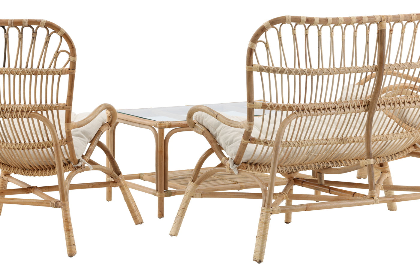 FjÃ´rd - Loungeset Naturel - Rotan - Ella
