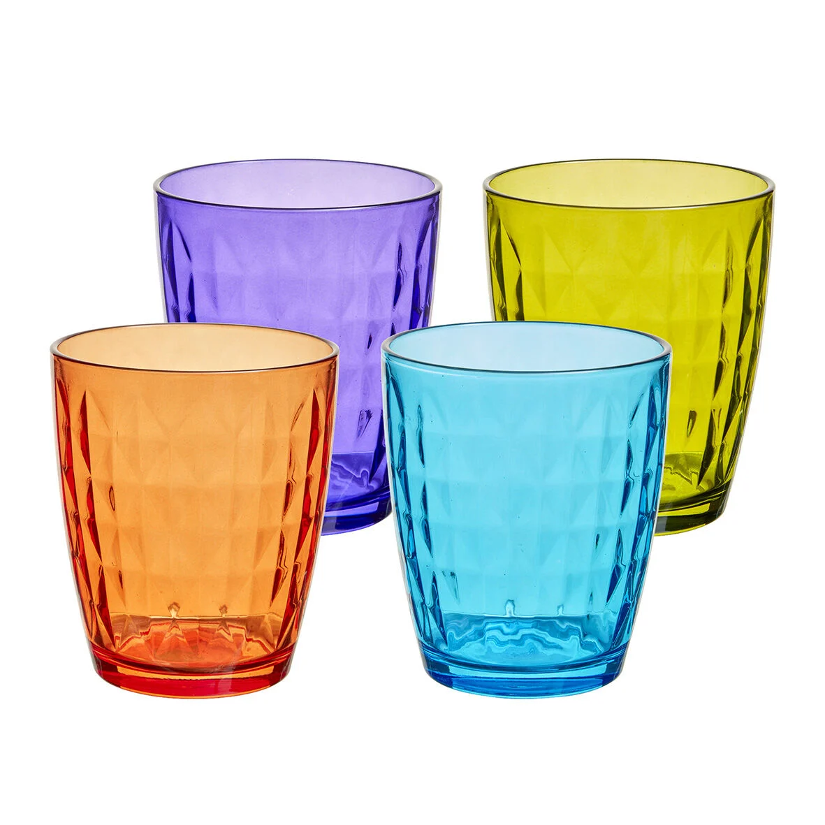 Verre gobelet coloré uni x 4