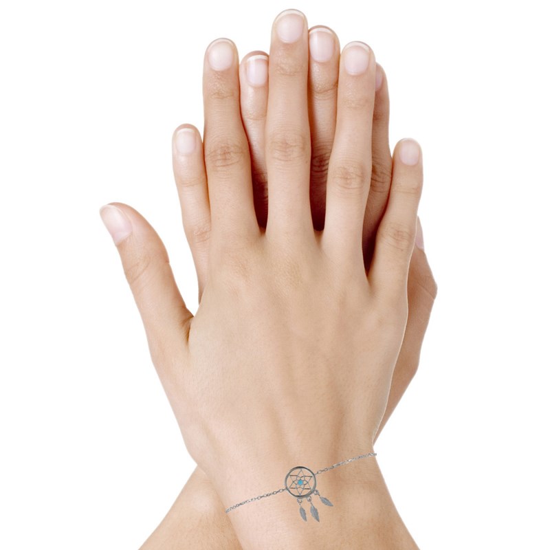 Bracelet Argent Rhodié Attrape Rêve