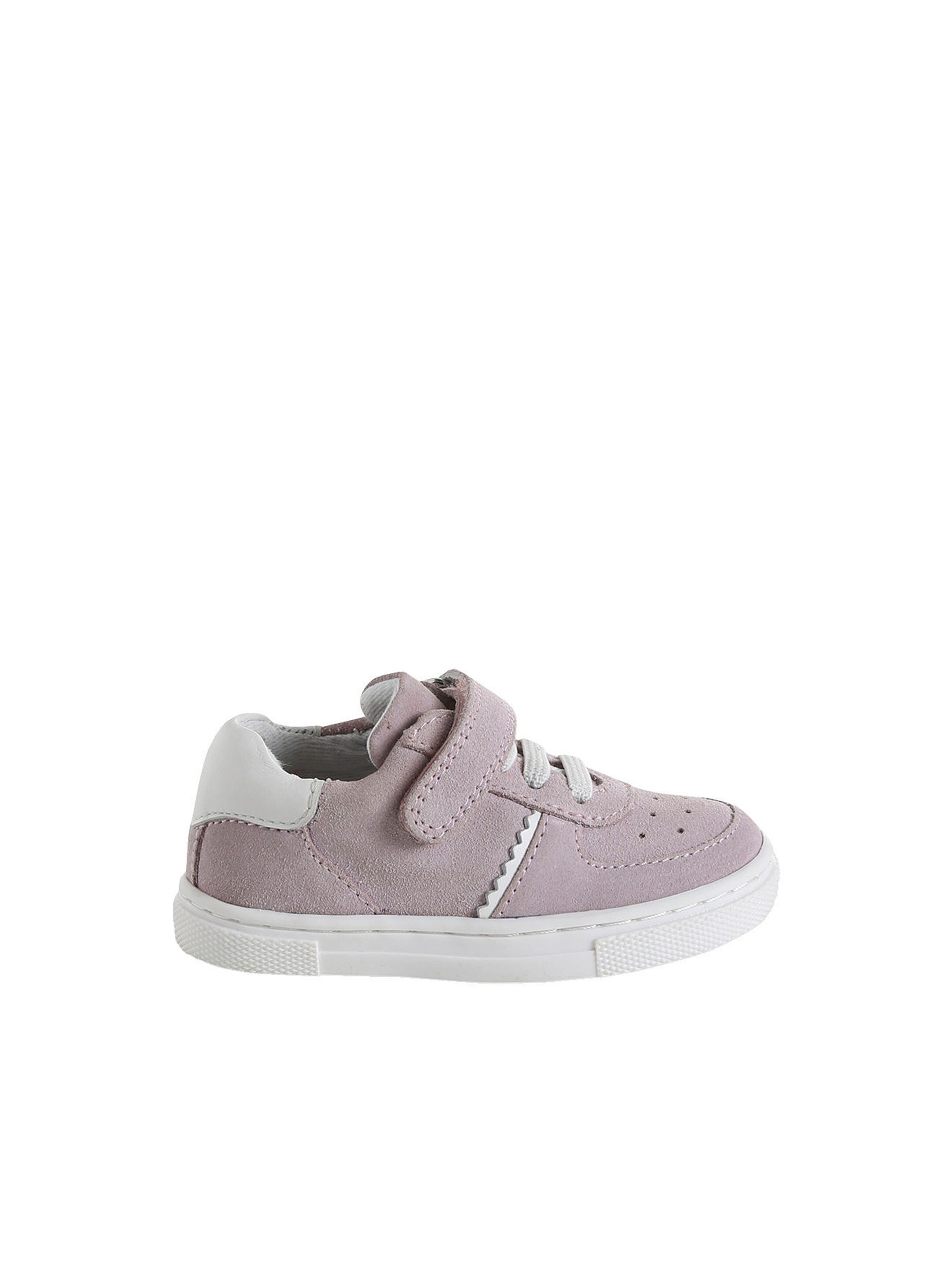 Vertbaudet Baby Ledersneakers mit Klett und Schnürung, Lochmuster fuchsia