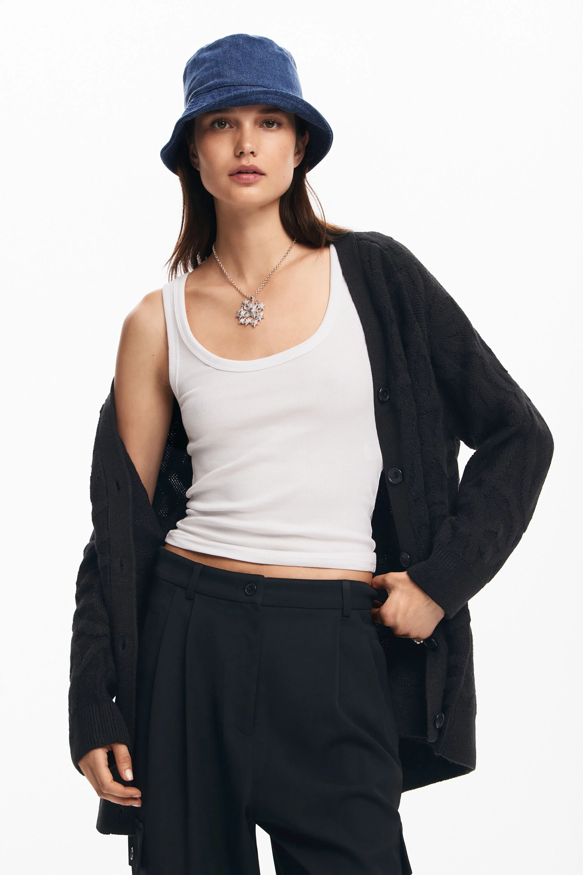 Cárdigan oversize punto