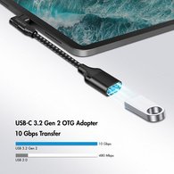 Câble adaptateur USB 3.2 Gen2, USB-C - USB-A, 0,2 m