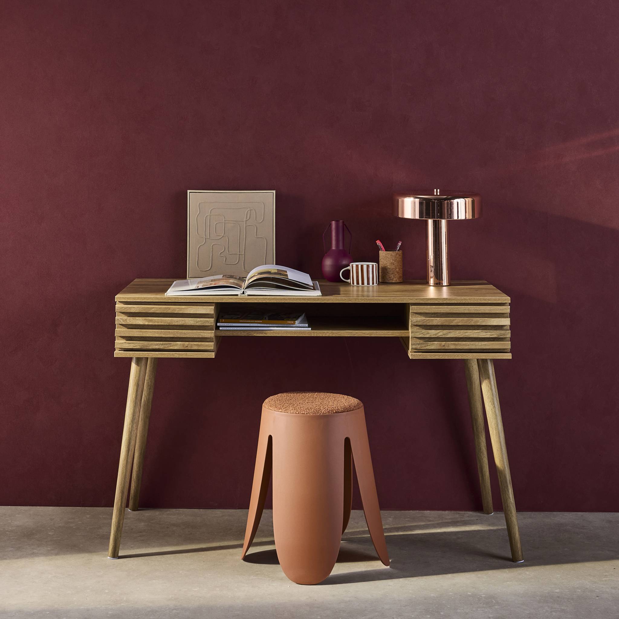 sweeek - Bureau met houteffect, 2 lades