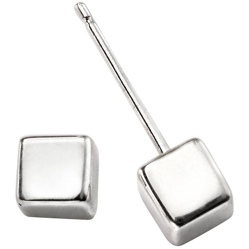 Boucle d'oreille cube en argent 925/1000