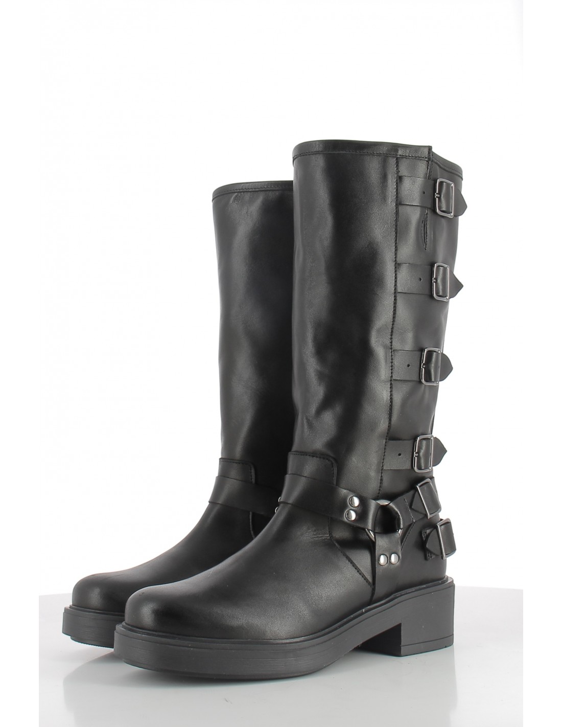 hylton Bottes Femme Cuir Noir Celine