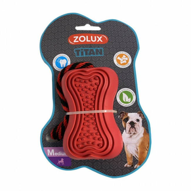 Jouet chien en caoutchouc ultra résistant avec corde Titan Zolux