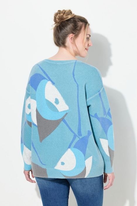 Strickpullover, Langarm, Rundhals,