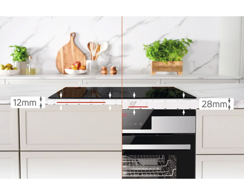 Frameloze inductiekookplaat Amica 592 x 522 mm 4 kookzones KMI 776 660 F